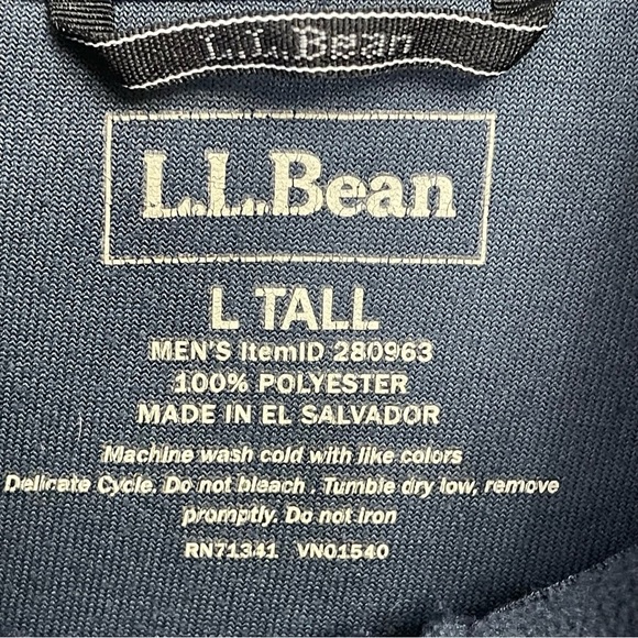L L Bean 1/4 Zip Men Large Tall Blue Trail Fleece Pullover Lightweight Gorpcore - Picture 2 of 8